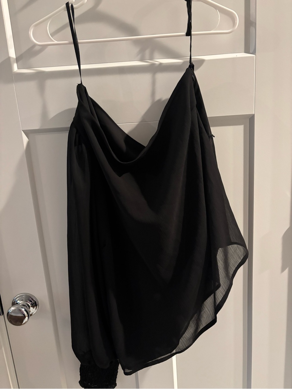Gibson look one shoulder black blouse NWT